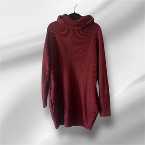 oversized turtleneck sweater dress w pockets